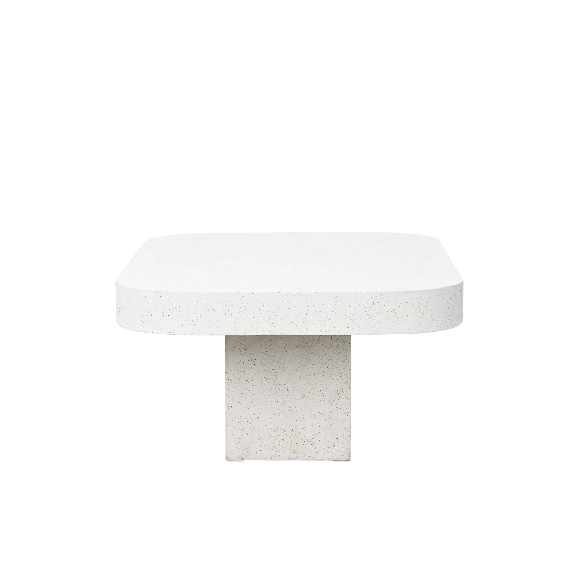 Ryland Terrazzo Coffee Table 1.2m - 9 - White, modern, minimalist, round table, textured surface, speckled design