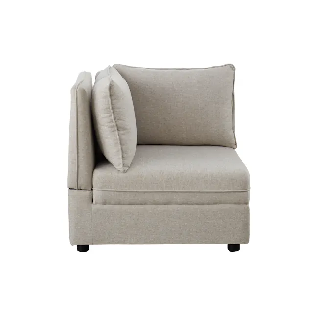 Cameron Corner Unit - Sand (Fabric) - 2 - Cream upholstered sofa, beige fabric upholstery, modern design, comfortable