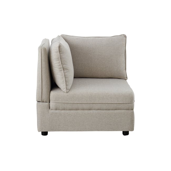 Cameron Large Corner Storage Sofa - Sand (Fabric) - 18 - Cream upholstered sofa, beige fabric upholstery, modern design