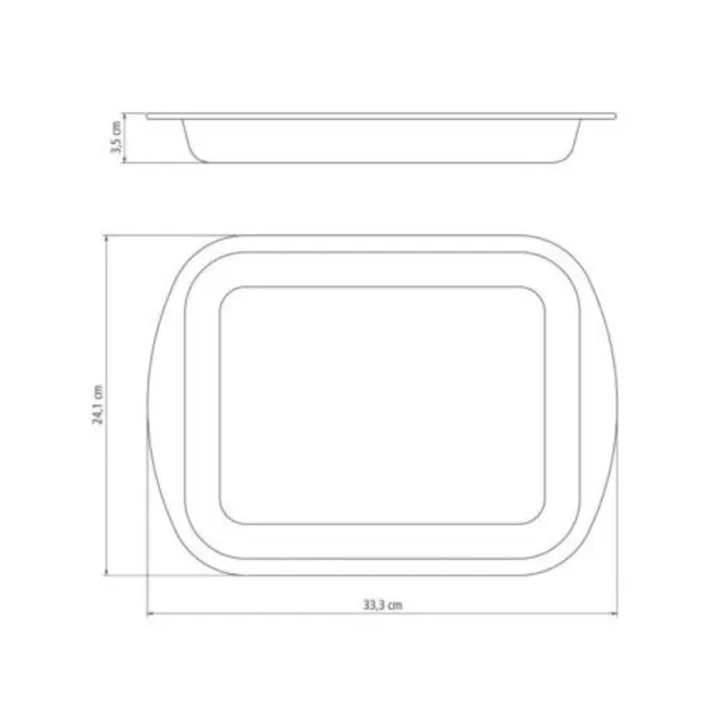 Tramontina Brasil 28cm Flat Roasting Pan - Black - 3 - 35 cm, 241 cm, 3 cm, rectangular, oval, circular, flat surface, side