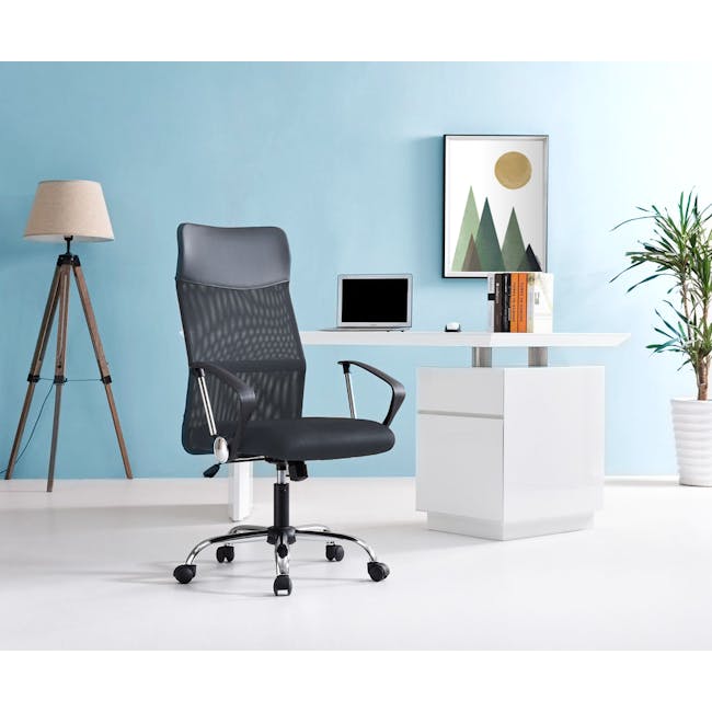 Cory High Back Office Chair - Grey - 5