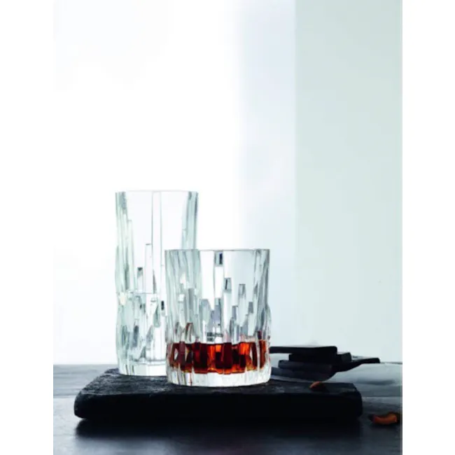 Nachtmann Shu Fa Lead Free Crystal Whisky Tumbler 4pcs Set - 2 - Clear glass, whiskey, elegant, minimalist, modern, crystal