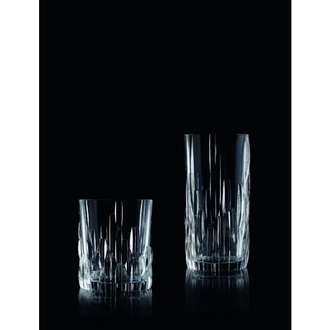 Nachtmann Shu Fa Lead Free Crystal Whisky Tumbler 4pcs Set - 4 - Clear glass goblets, elegant design, intricate patterns