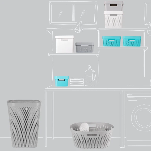 Infinity Laundry Basket Dots White, Curver HipVan