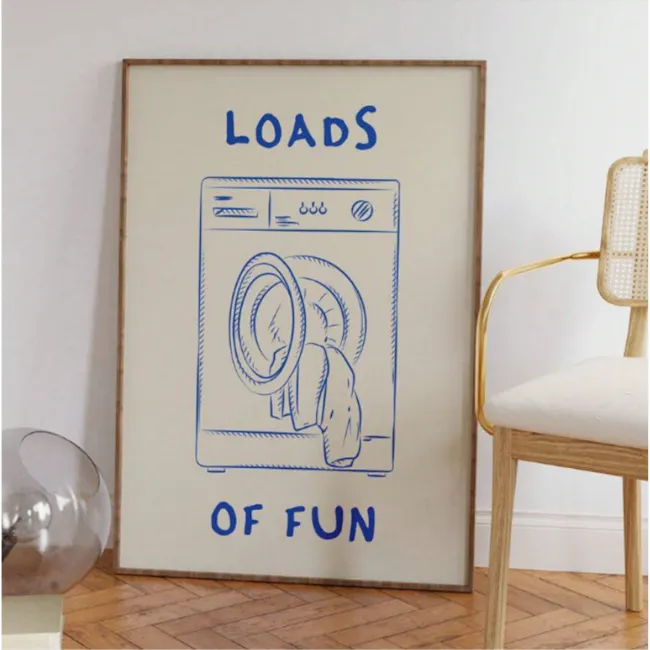 Loads of Fun Laundry Stretched Canvas 30 x 40 cm - 9