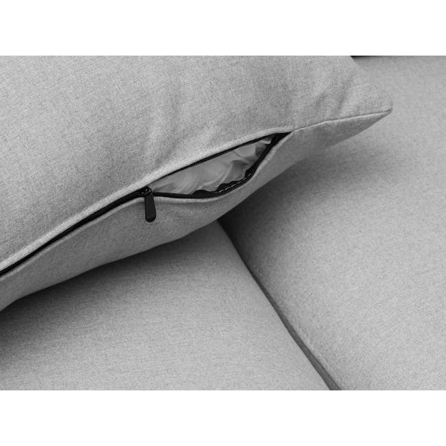 Astrid 3 Seater Sofa - Natural, Slate - 8 - Sleek fabric texture, Minimalist design, Cushioned surface, Folded corner