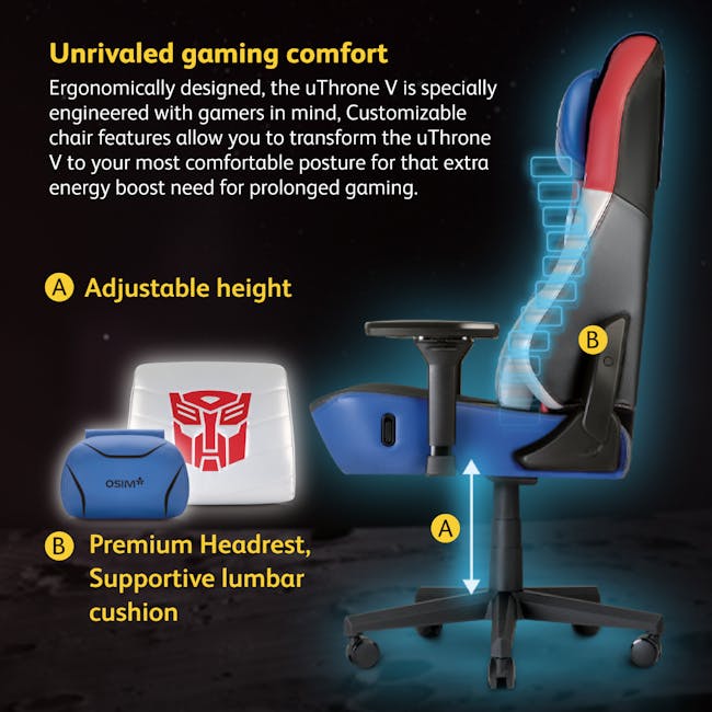 OSIM uThrone V Transformer Edition Gaming Massage Chair - Optimus Prime - 2