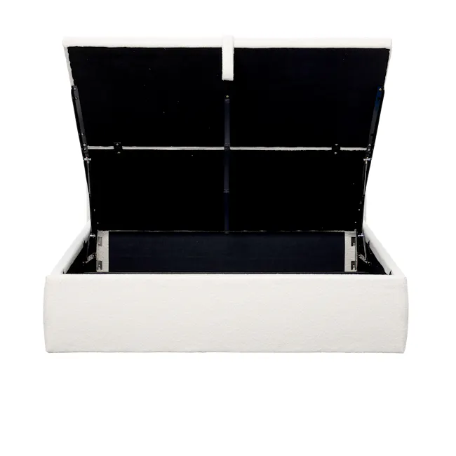 Arianna King Storage Bed - White Boucle - 7