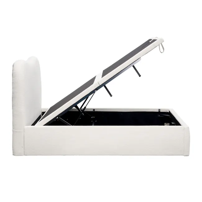 Arianna King Storage Bed - White Boucle - 10
