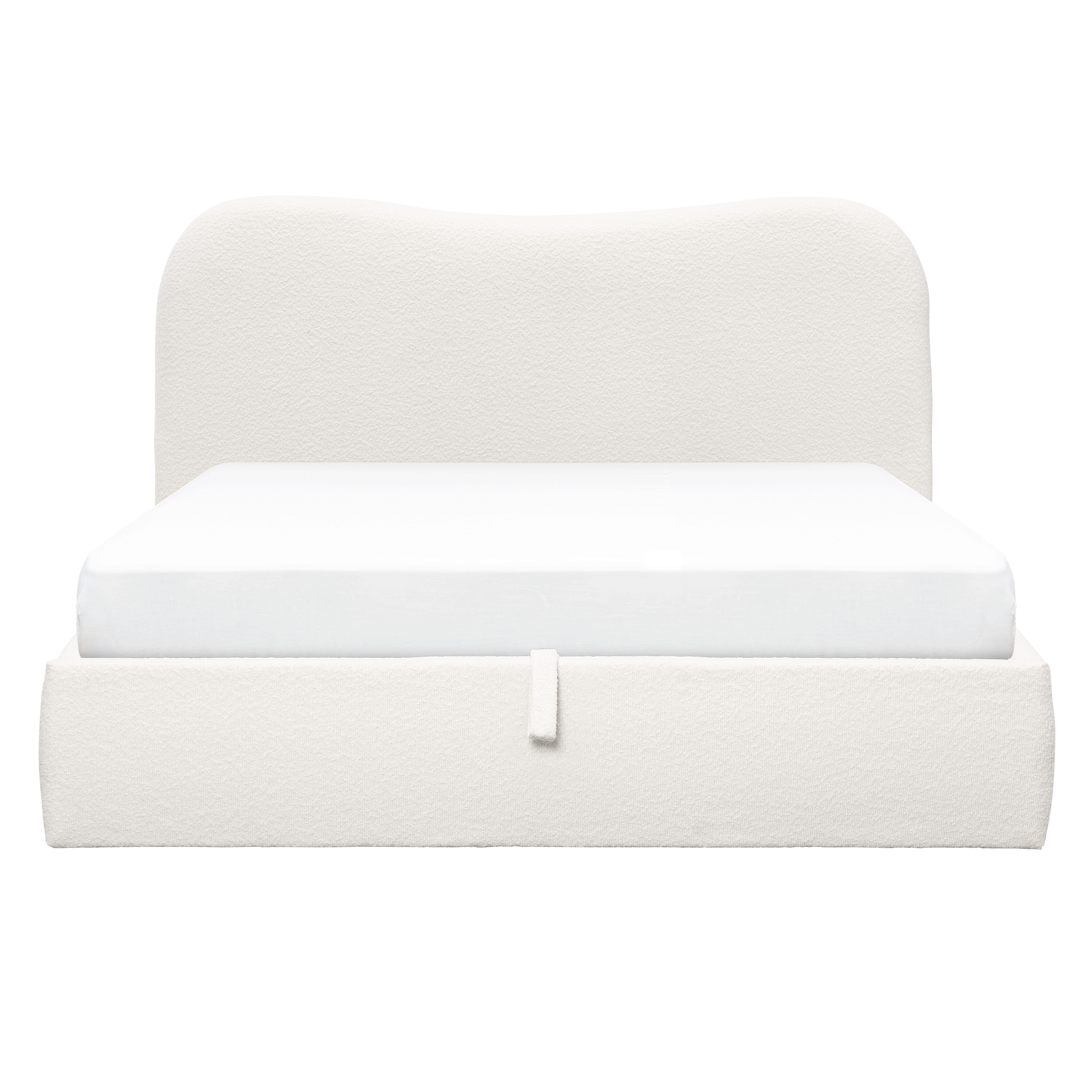 Arianna King Storage Bed - White Boucle