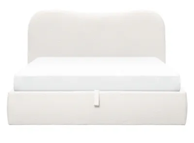 Arianna King Storage Bed - White Boucle