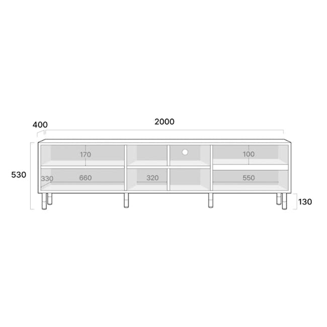 Wember TV Console 2m - Walnut - 5 - Adjustable shelving unit with 170 drawers, Multi-functional cabinet with 100 drawers