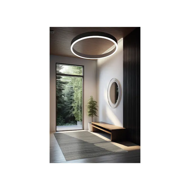 Tivoli Low Pile Rug - Neutral Grey / Anthracite (3 Sizes) - 6 - Modern minimalist interior, large window, natural light
