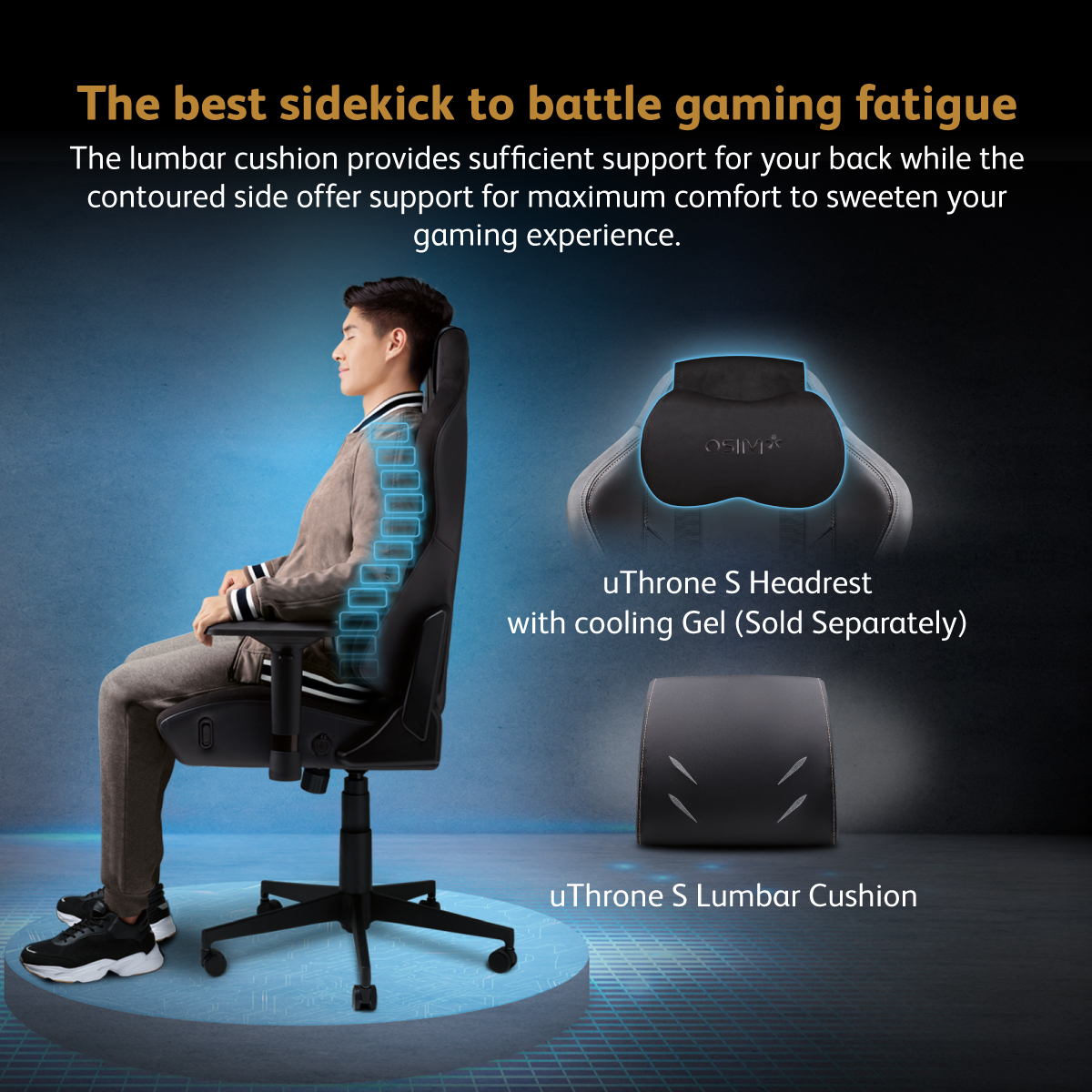 OSIM uThrone S Gaming Chair with Customizable Massage Black, OSIM