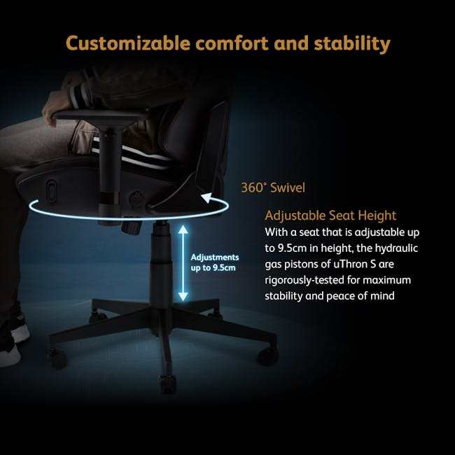 OSIM uThrone S Gaming Chair with Customizable Massage - Black - 7