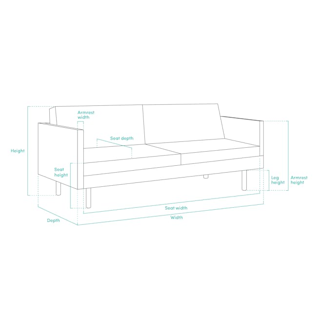Evan 2 Seater Sofa - Slate - 9
