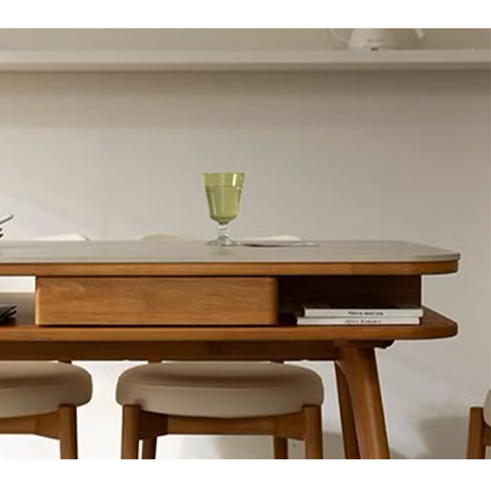 Lornell Storage Dining Table 1.6m - Walnut, Sintered Stone - 15