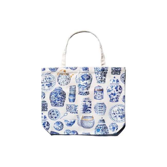 Singlapa Blue Porcelain Tote Bag - 0