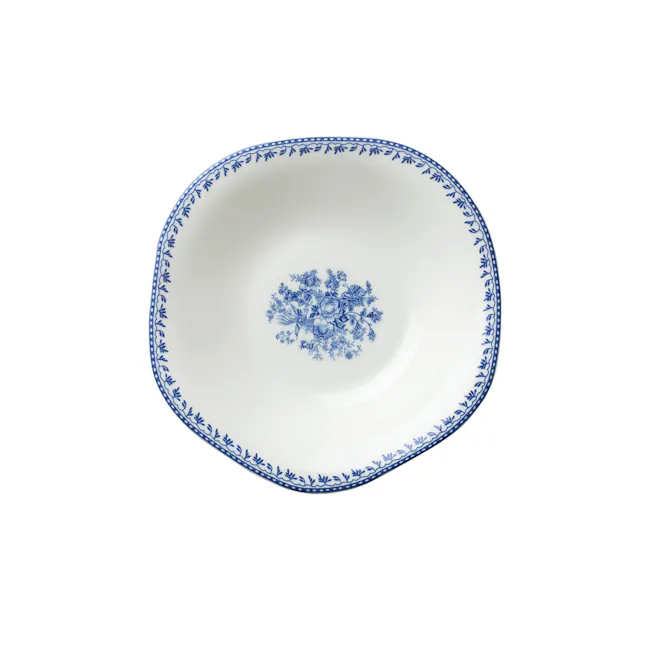 Luzerne Lancaster Garden Bowl - Pink (3 Sizes) - 5 - White ceramic plate with blue floral pattern, elegant blue border