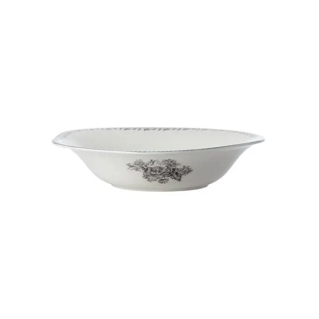 Luzerne Lancaster Garden Bowl - Pink (3 Sizes) - 9 - White ceramic bowl with intricate floral design, elegant and classic
