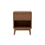 Aspen King Storage Bed in Acru with 2 Kyoto Top Drawer Bedside Table in Walnut - 12