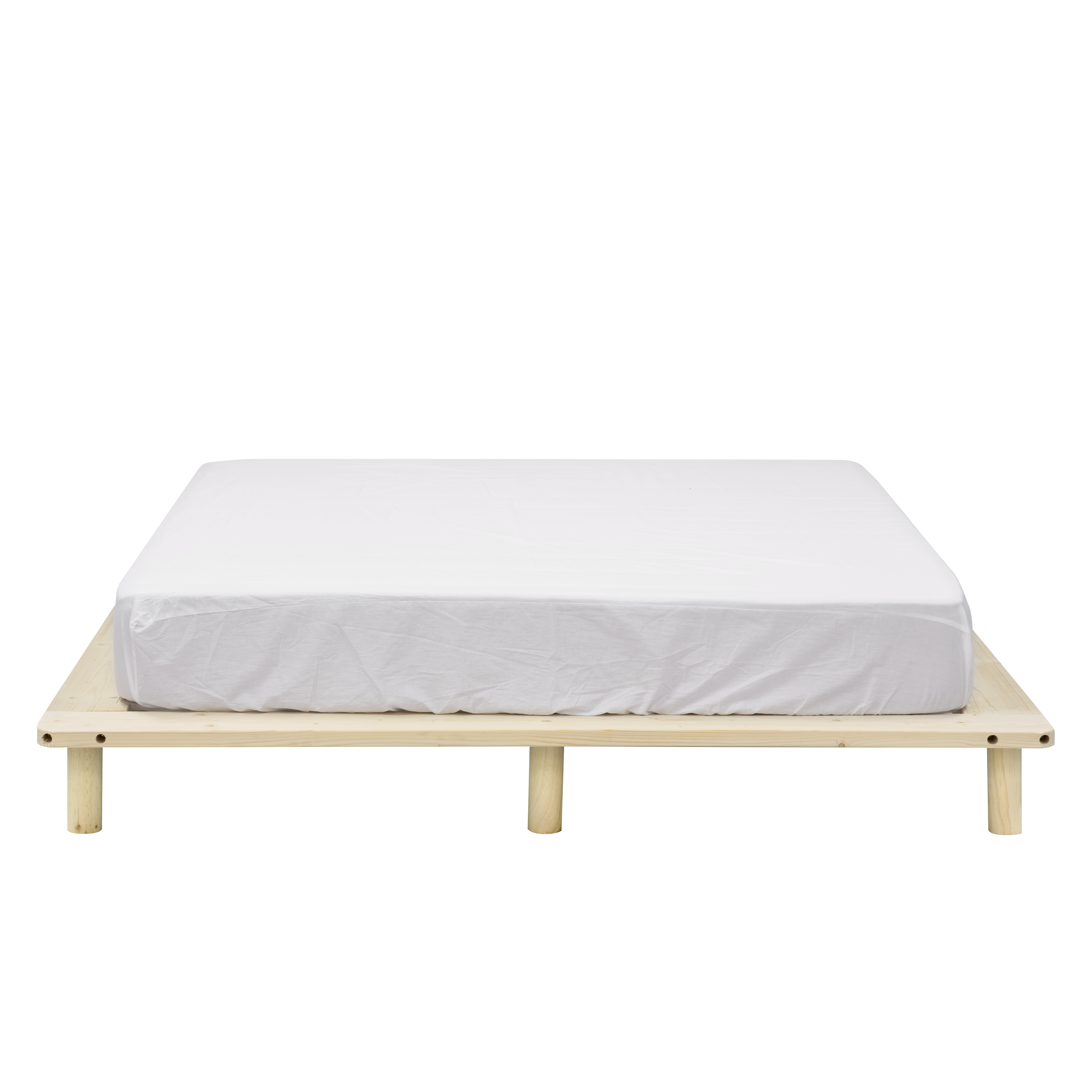 queen bed platform white