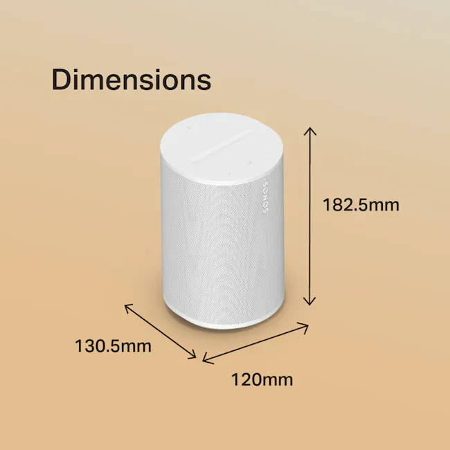 Sonos Era 100 - White - 4 - Smart speaker, wireless device, cylindrical shape, white body, 5mm height, 5mm width, 120mm