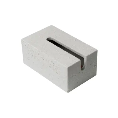Xeno Travertine Tissue Box - Grey