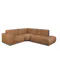 Milan 3 Seater Corner Extended Sofa - Caramel Tan (Faux Leather)