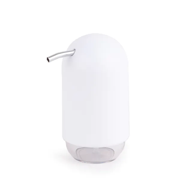 Touch Soap Pump - White - 1 - White, minimalist, modern, sleek, cylindrical, transparent, handheld, adjustable, ergonomic