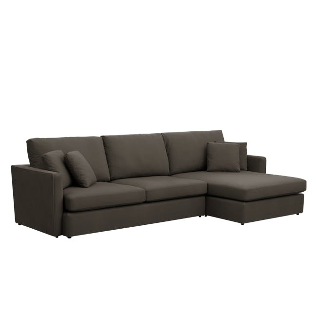 Ashley L-Shaped Lounge Sofa - Mink Grey (Scratch Resistant Fabric) - 3