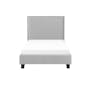 Hank Super Single Bed in Silver Fox with 1 Innis Side Table in White, Natural - 1