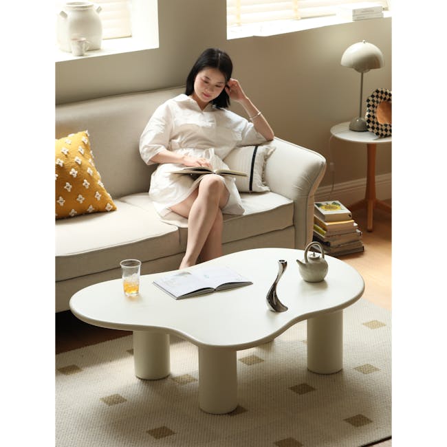 (As-is) Cloud Coffee Table 1m - Ivory - 3 - 12