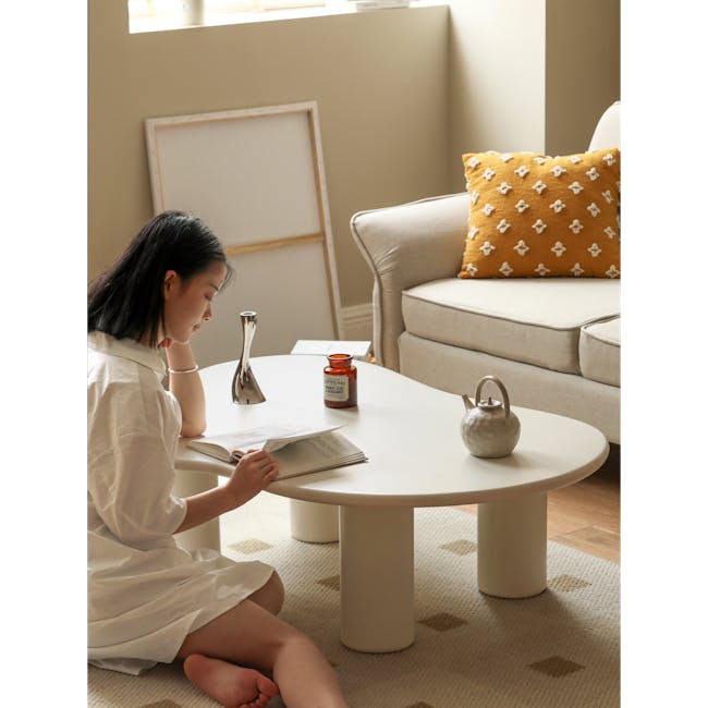 (As-is) Cloud Coffee Table 1m - Ivory - 3 - 16