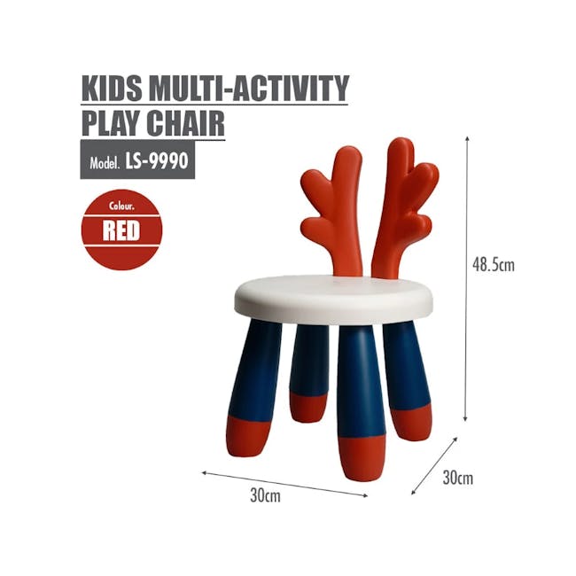 Kids Multi-Activity Play Chair - Red - 2