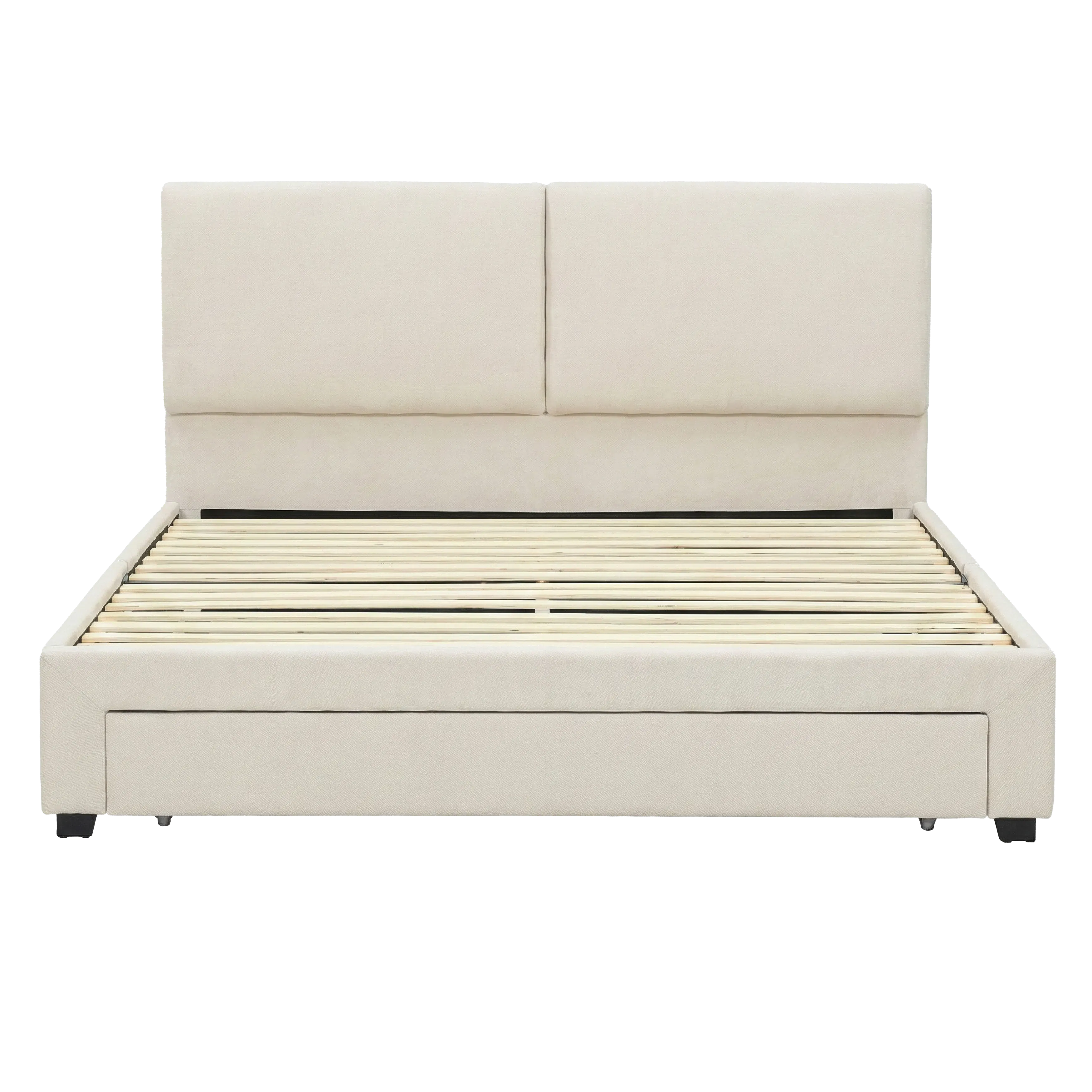 Delcie Drawer King Bed - Cream - 15