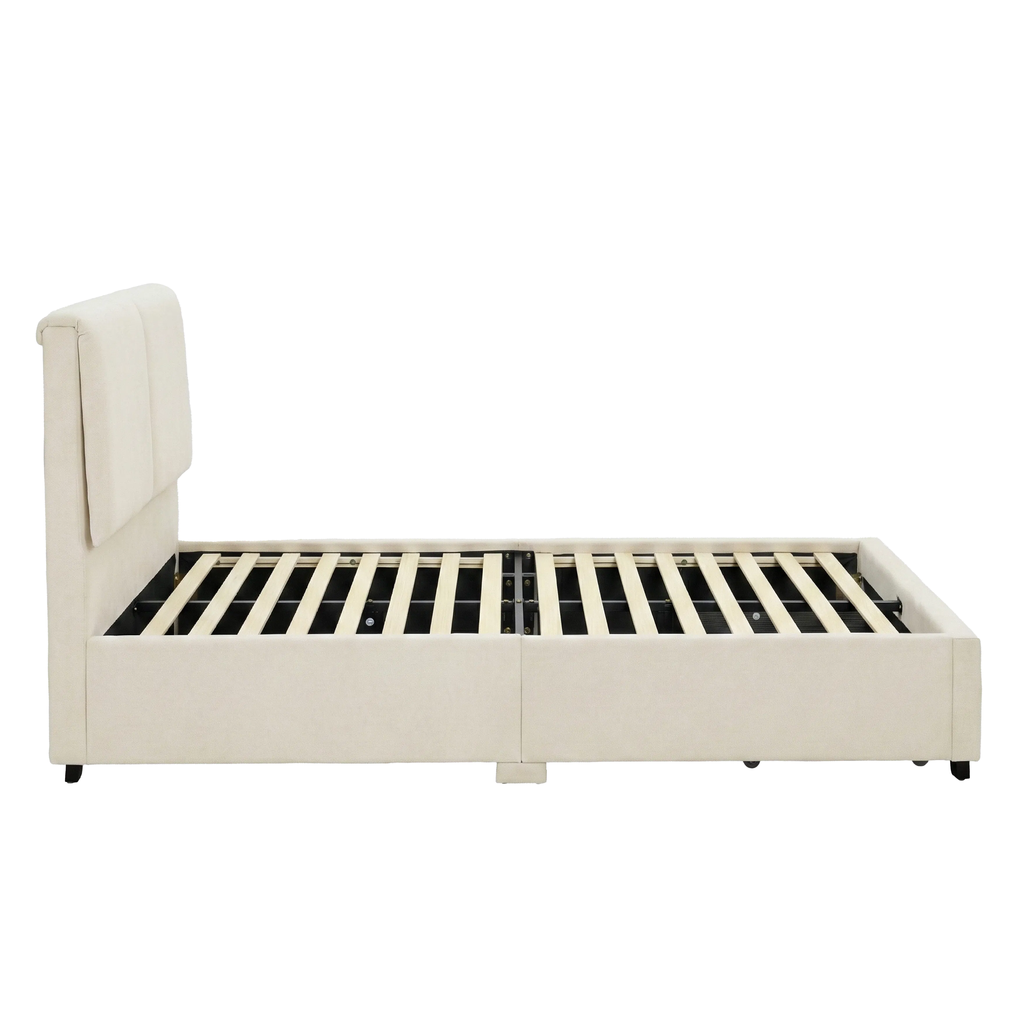 Delcie Drawer King Bed - Cream - 7
