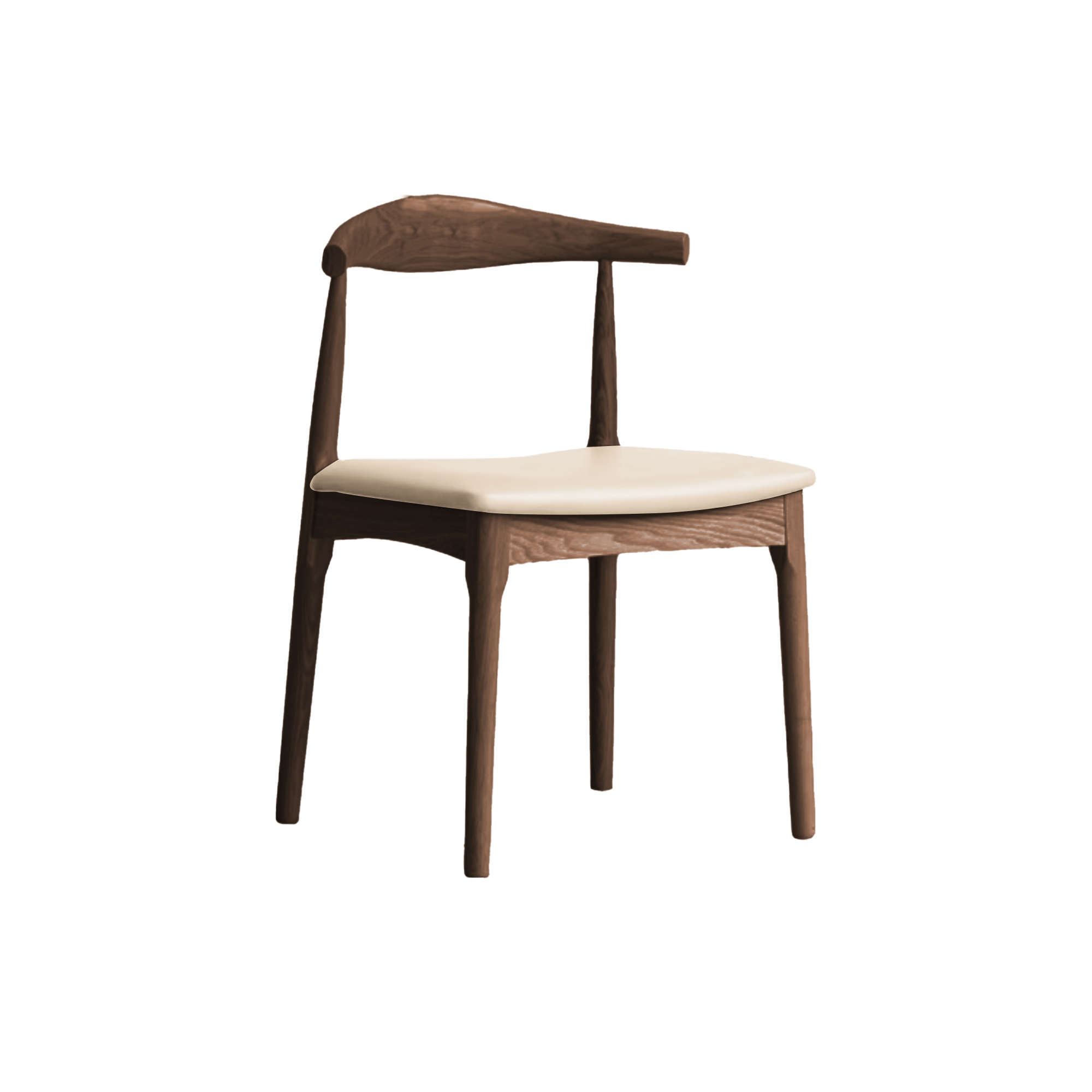 Wayn Chair - Walnut, Khaki (Faux Leather)