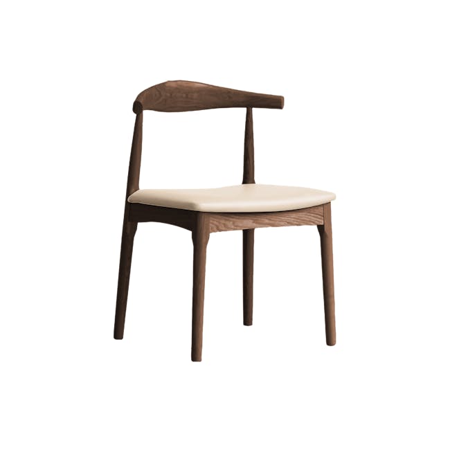 Wayn Chair - Walnut, Khaki (Faux Leather) - 1