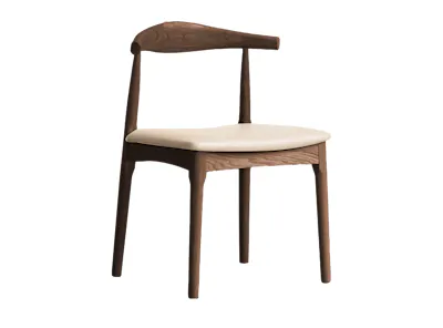 Wayn Chair - Walnut, Khaki (Faux Leather)