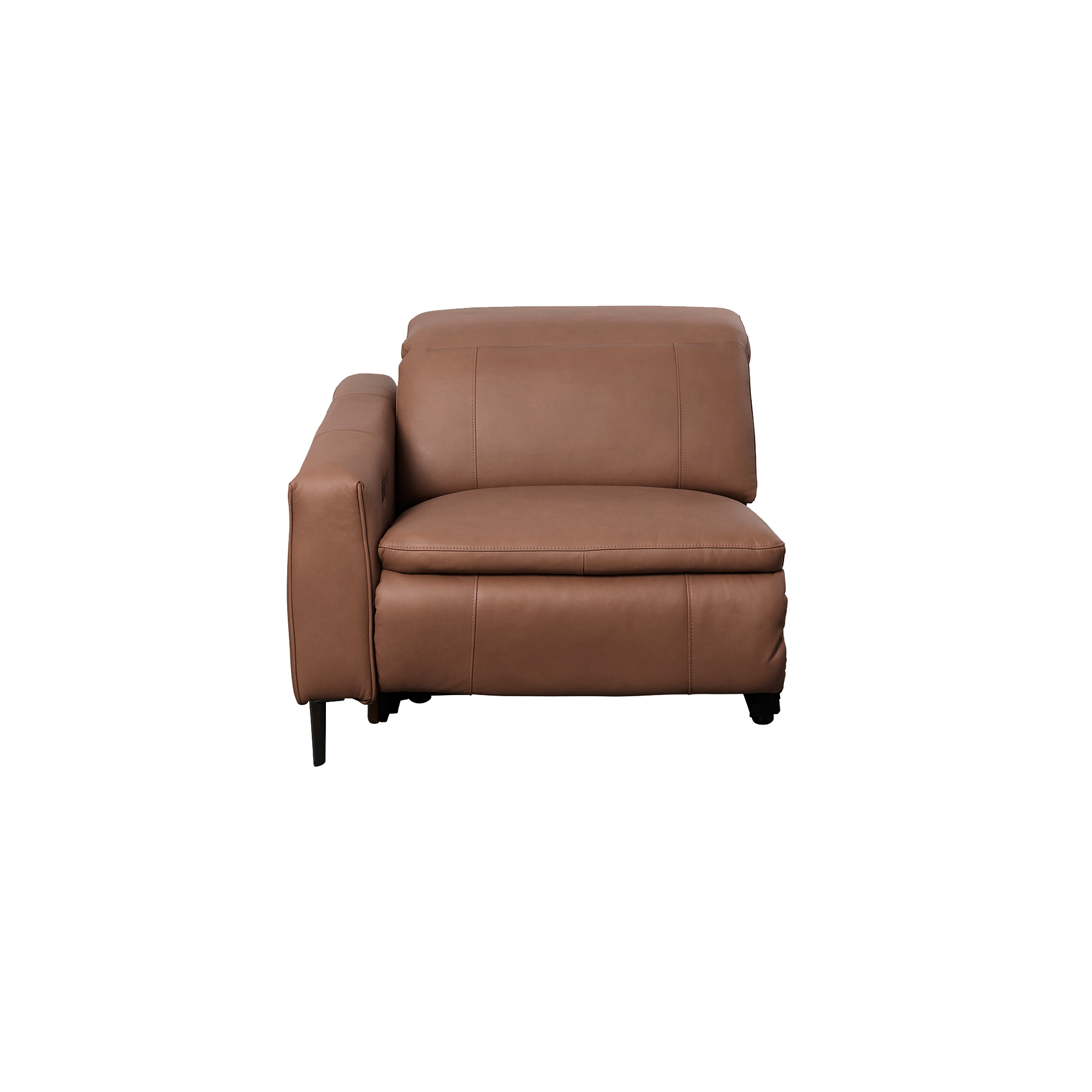 Clyde Left Arm Power Recliner Unit - Pecan Brown (Top Grain Leather)