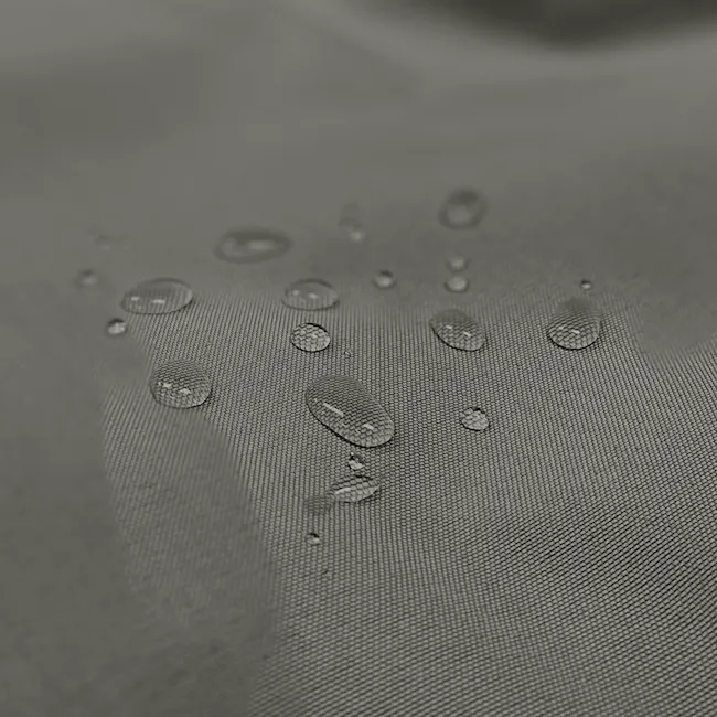 Splash Waterproof Outdoor Triangle Bean Bag - Warm Grey - 3 - Water droplets on fabric, close-up view, textured surface