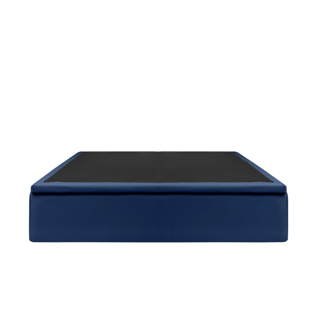 ESSENTIALS Queen Storage Bed - Navy Blue (Faux Leather) - 1