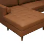 Nolan L-Shaped Sofa - Auburn Brown (Faux Leather) - 7