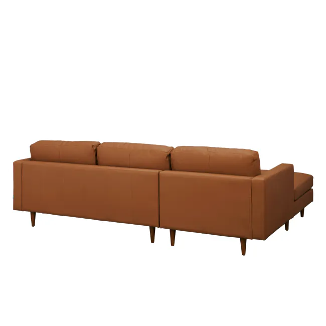 Nolan L-Shaped Sofa - Auburn Brown (Faux Leather) - 6