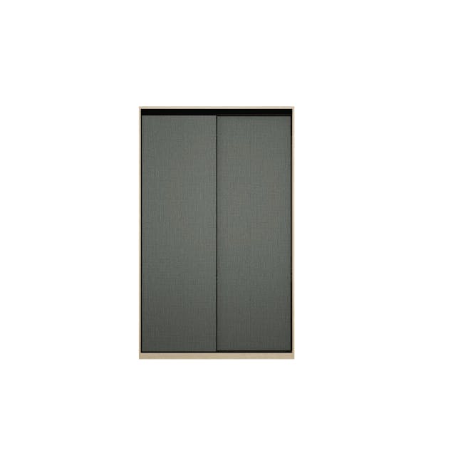 Lorren Sliding Door Wardrobe 1 - Graphite Linen, Herringbone Oak - 7