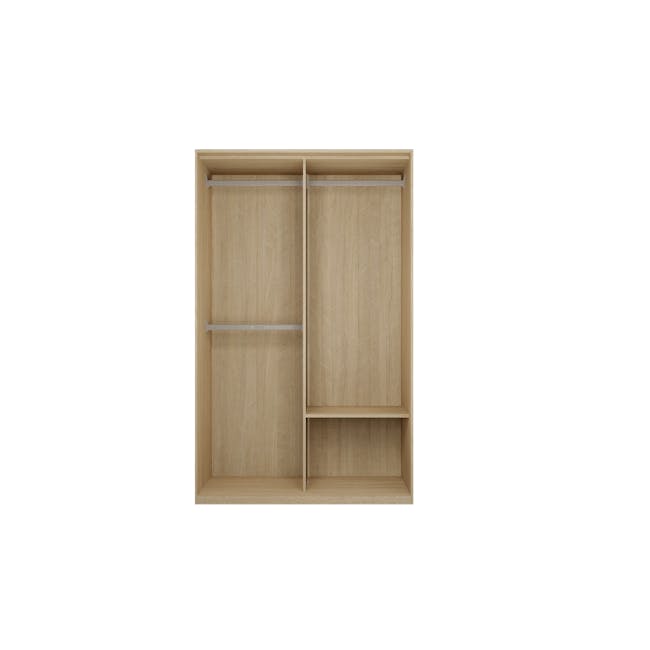 Lorren Sliding Door Wardrobe 1 - Graphite Linen, Herringbone Oak - 8
