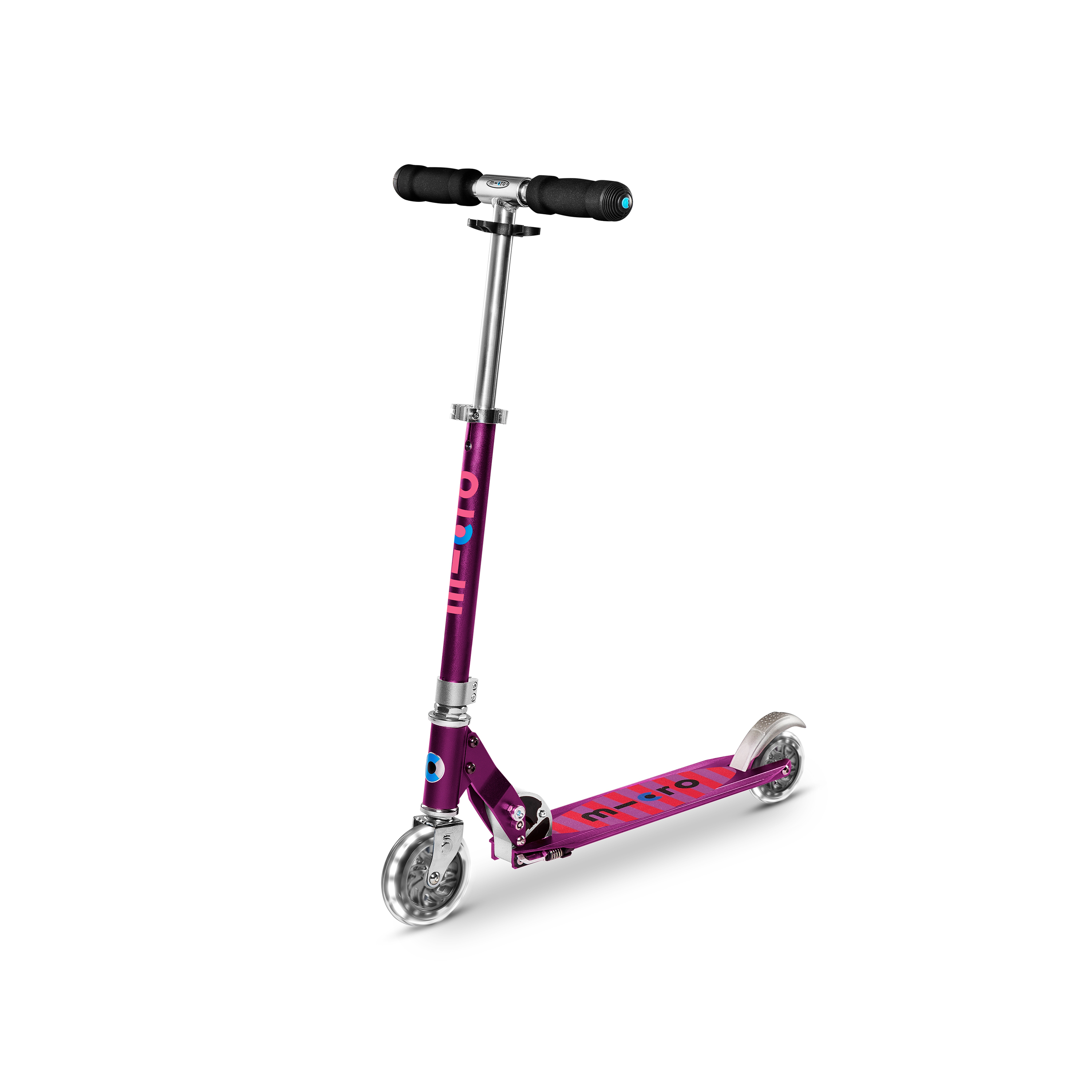 Micro Sprite Foldable LED Scooter - Purple Stripe (Age 5+)