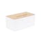 Wooden Tissue Box - White - 0