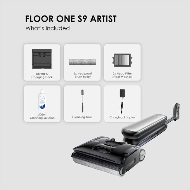Tineco Floor One S9 Artist Smart Cordless Floor Washer *Free 4 x Cleaning Solution* - 12